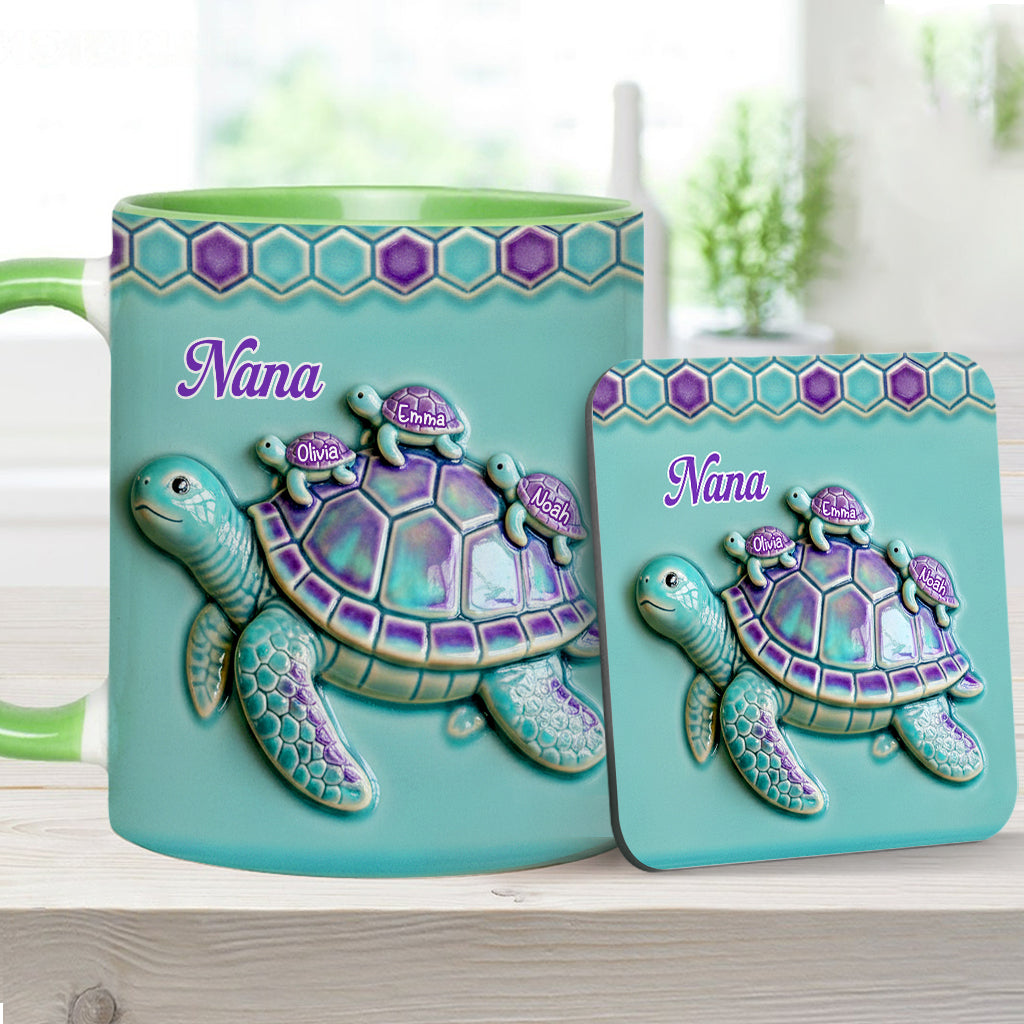 Mug personnalisé « Mamie Tortue » pour maman/grand-mère - Cadeau pour mamie