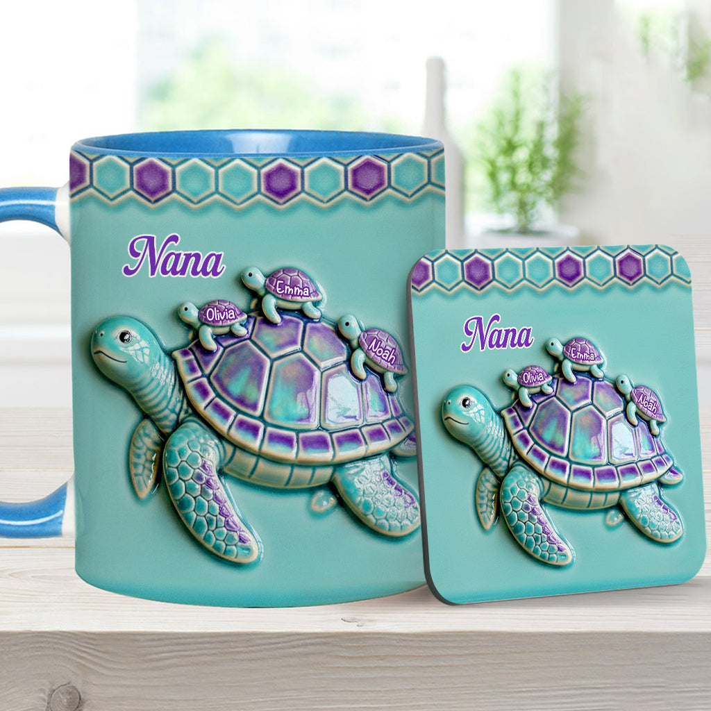 Mug personnalisé « Mamie Tortue » pour maman/grand-mère - Cadeau pour mamie