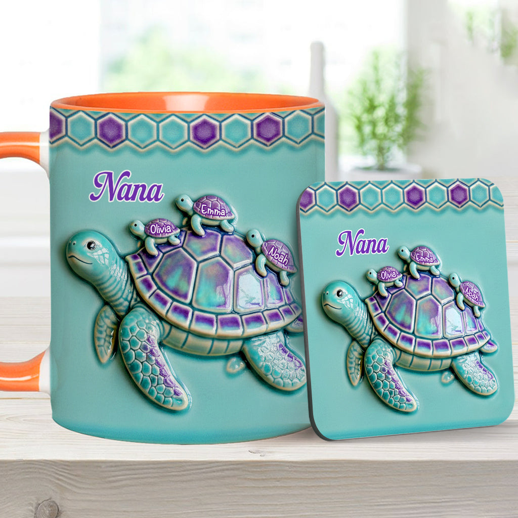 Mug personnalisé « Mamie Tortue » pour maman/grand-mère - Cadeau pour mamie