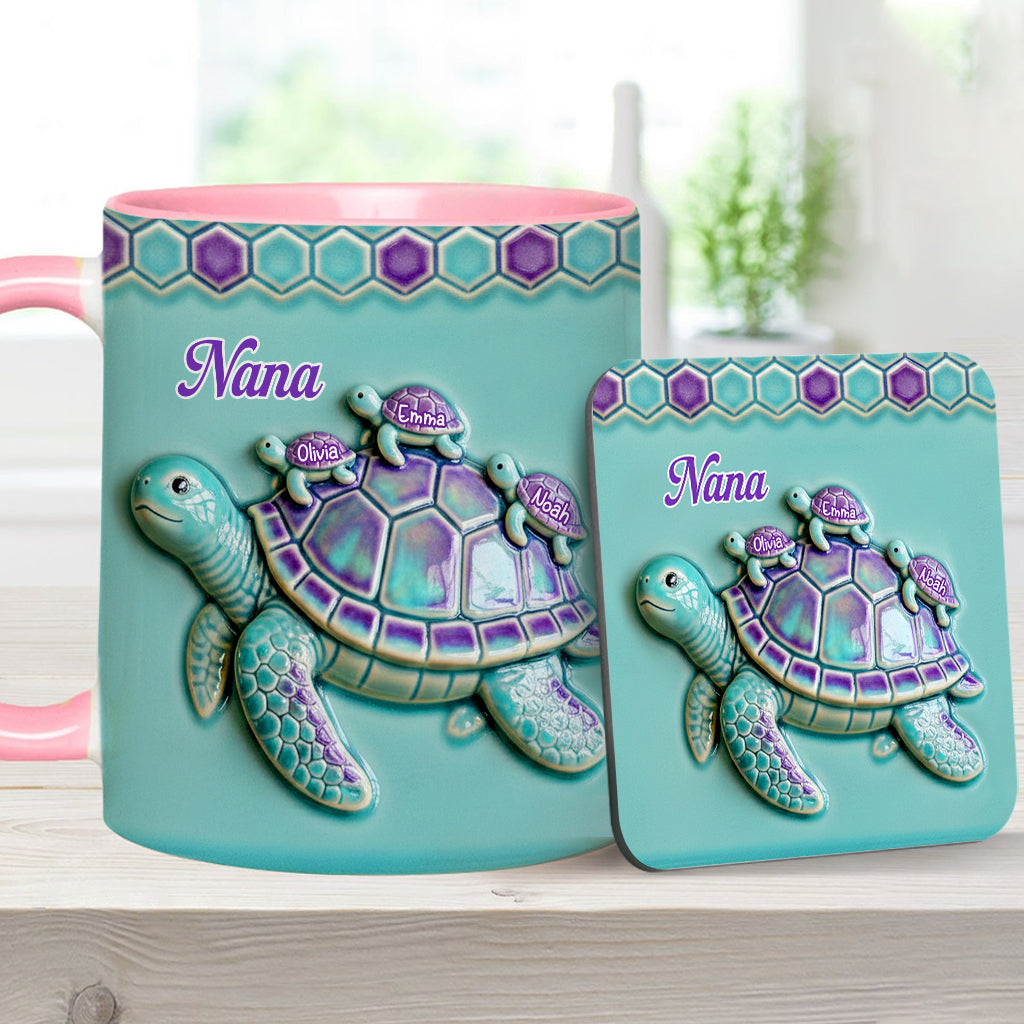 Mug personnalisé « Mamie Tortue » pour maman/grand-mère - Cadeau pour mamie