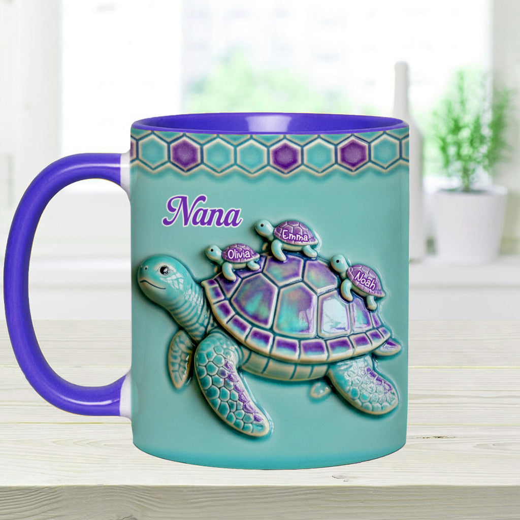 Mug personnalisé « Mamie Tortue » pour maman/grand-mère - Cadeau pour mamie