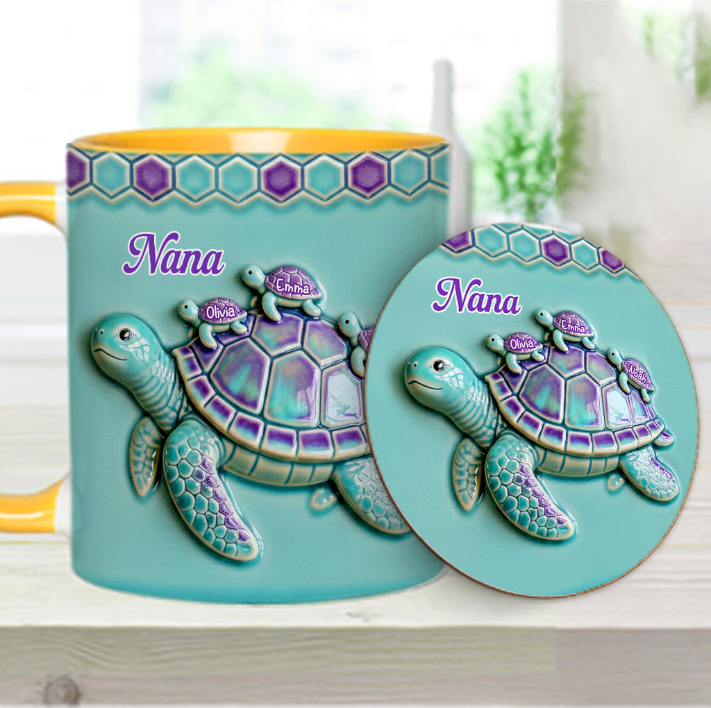 Mug personnalisé « Mamie Tortue » pour maman/grand-mère - Cadeau pour mamie