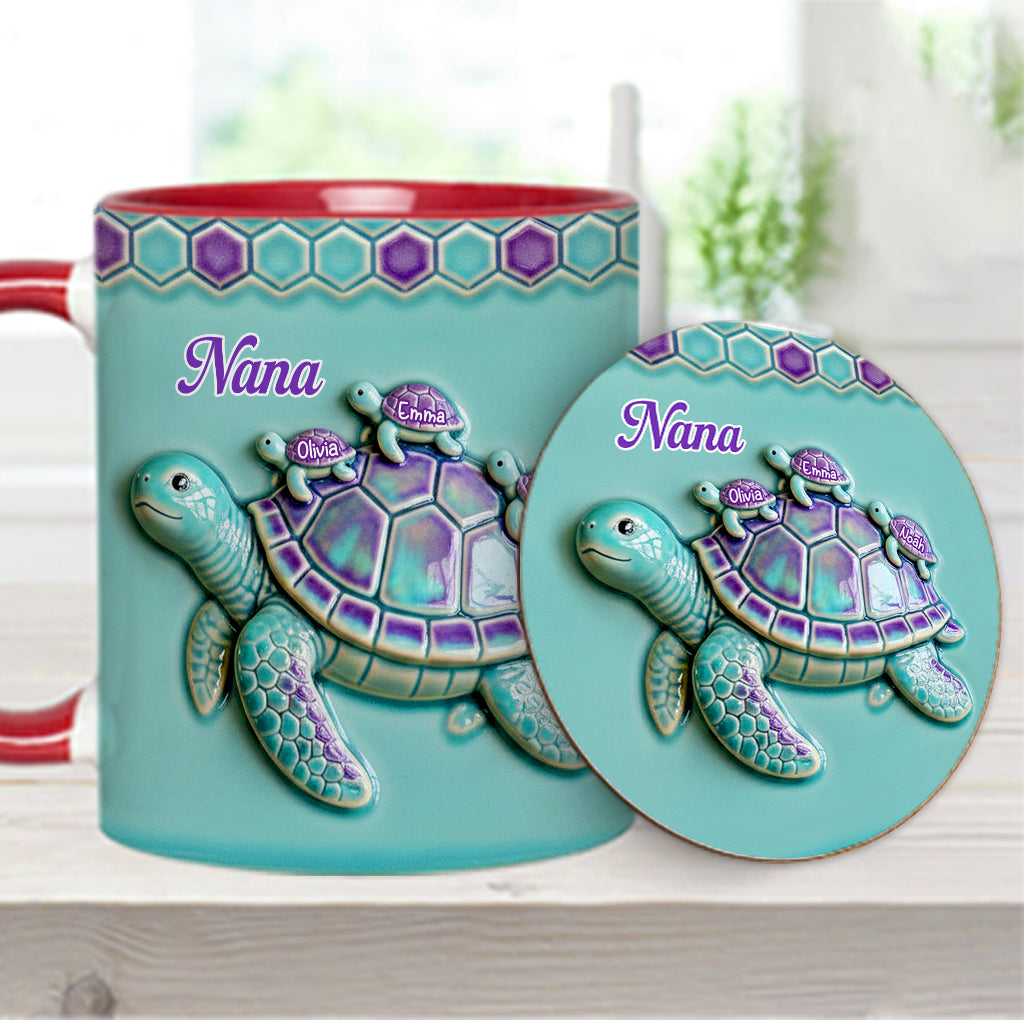 Mug personnalisé « Mamie Tortue » pour maman/grand-mère - Cadeau pour mamie