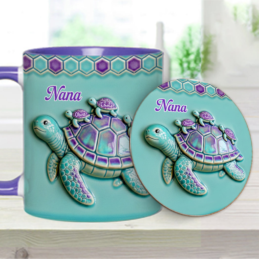 Mug personnalisé « Mamie Tortue » pour maman/grand-mère - Cadeau pour mamie