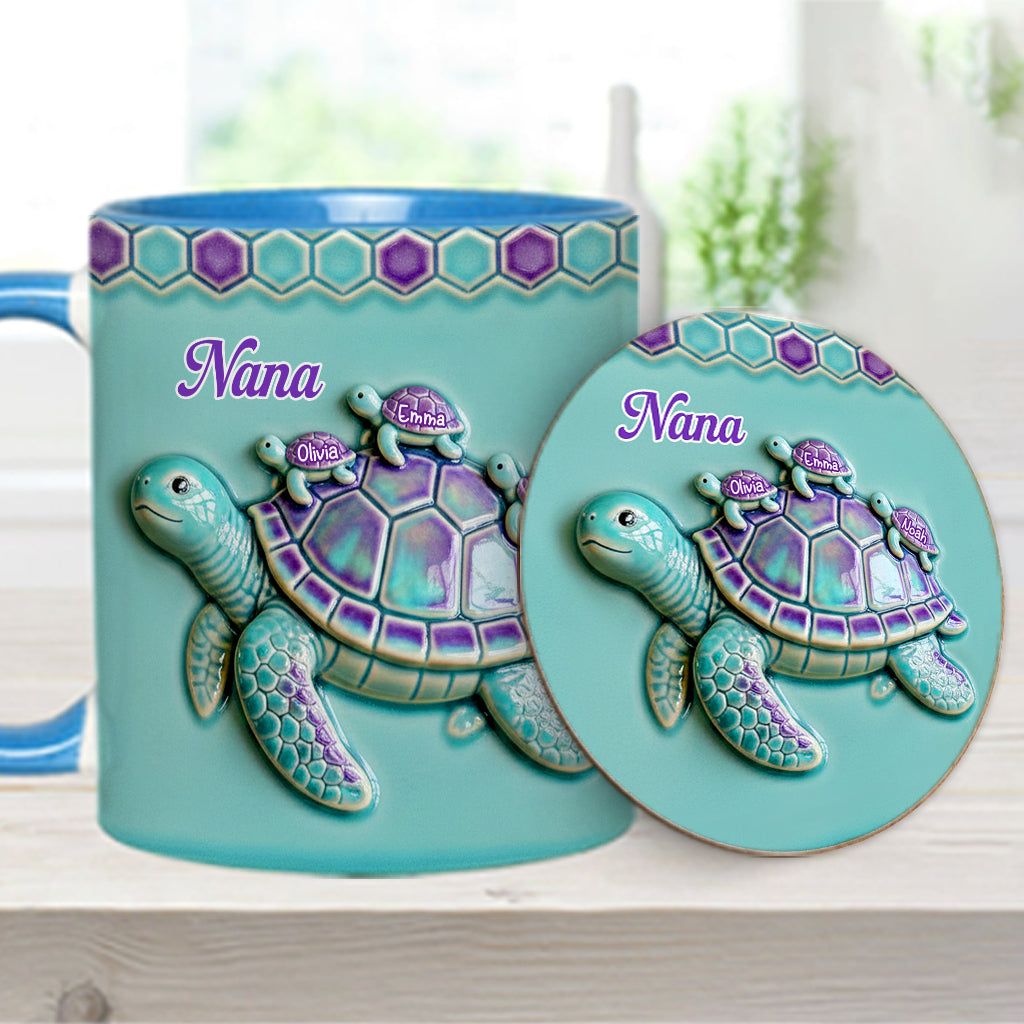 Mug personnalisé « Mamie Tortue » pour maman/grand-mère - Cadeau pour mamie