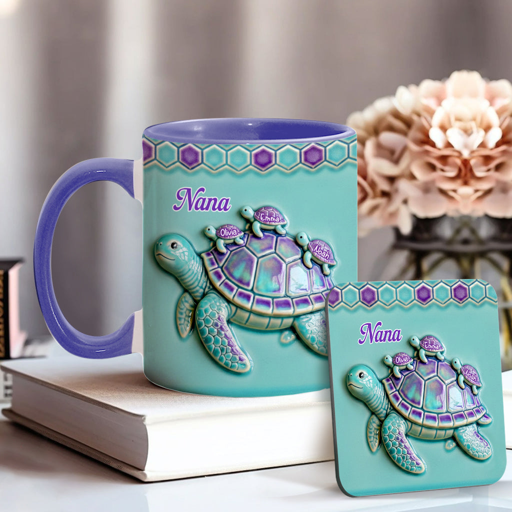 Mug personnalisé « Mamie Tortue » pour maman/grand-mère - Cadeau pour mamie