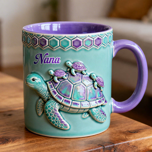 Mug personnalisé « Mamie Tortue » pour maman/grand-mère - Cadeau pour mamie