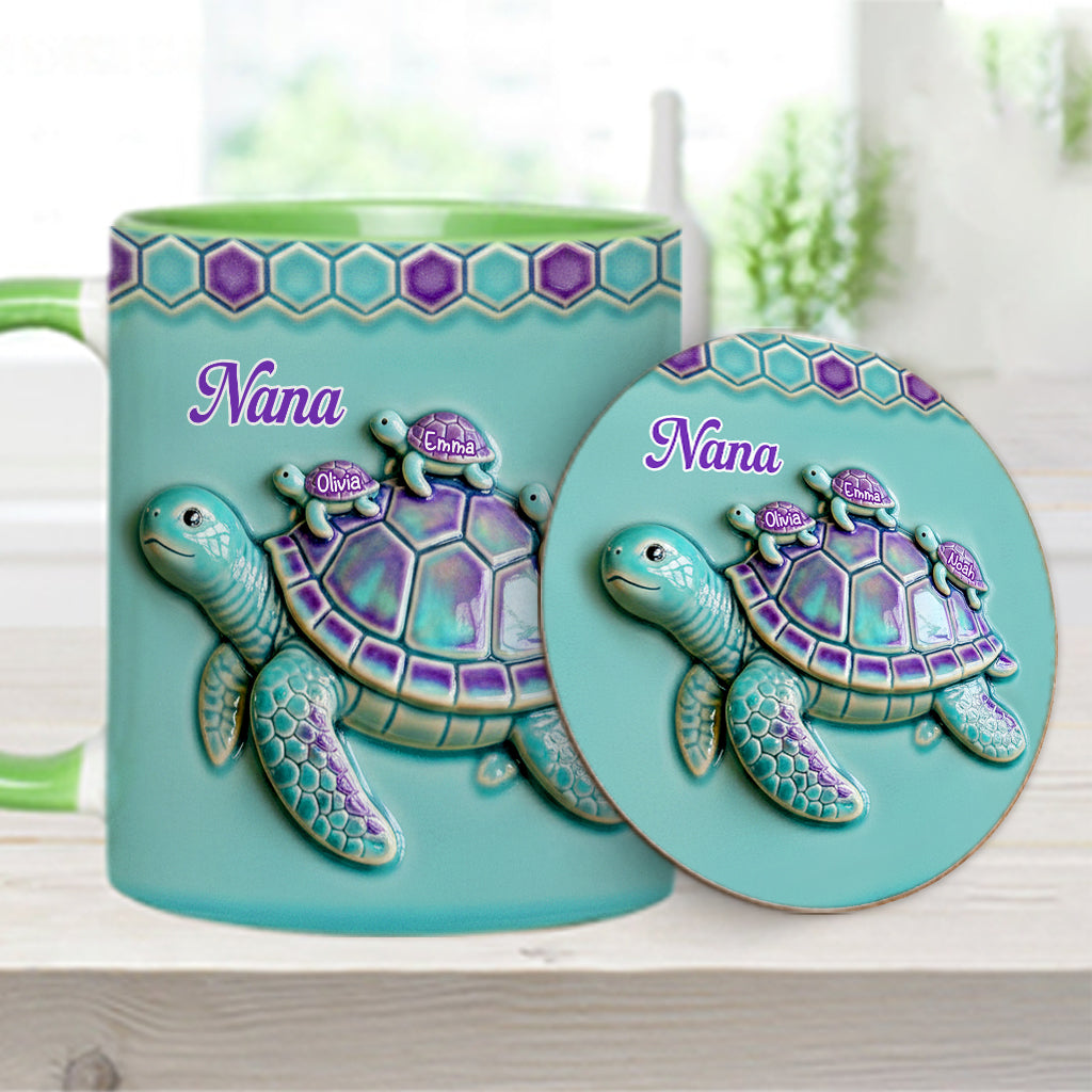 Mug personnalisé « Mamie Tortue » pour maman/grand-mère - Cadeau pour mamie
