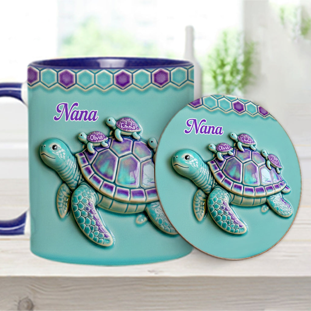 Mug personnalisé « Mamie Tortue » pour maman/grand-mère - Cadeau pour mamie