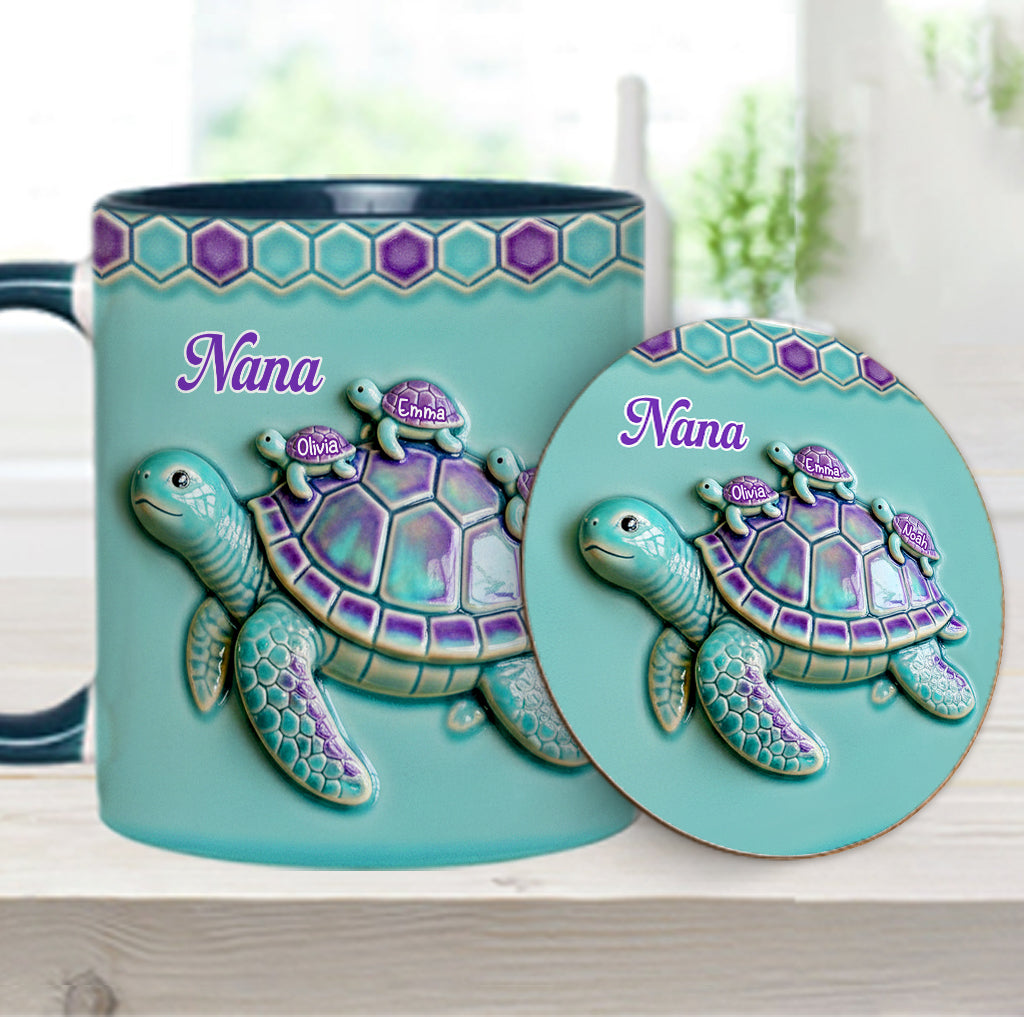 Mug personnalisé « Mamie Tortue » pour maman/grand-mère - Cadeau pour mamie