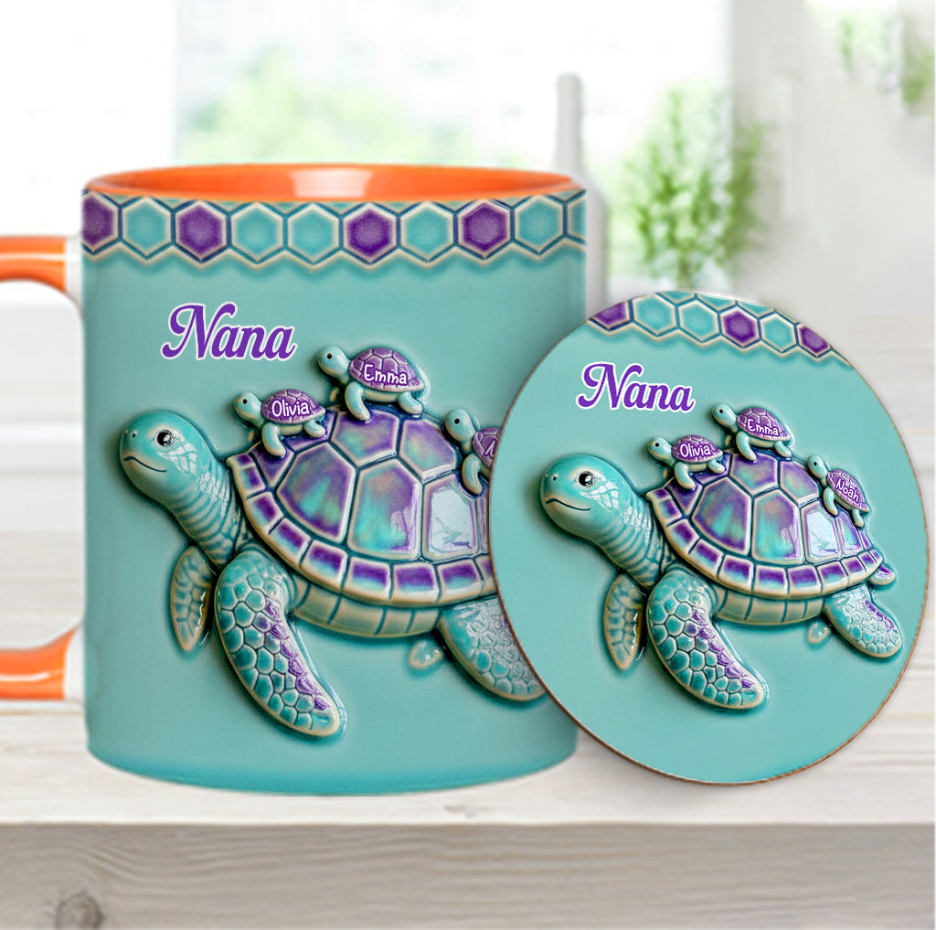 Mug personnalisé « Mamie Tortue » pour maman/grand-mère - Cadeau pour mamie
