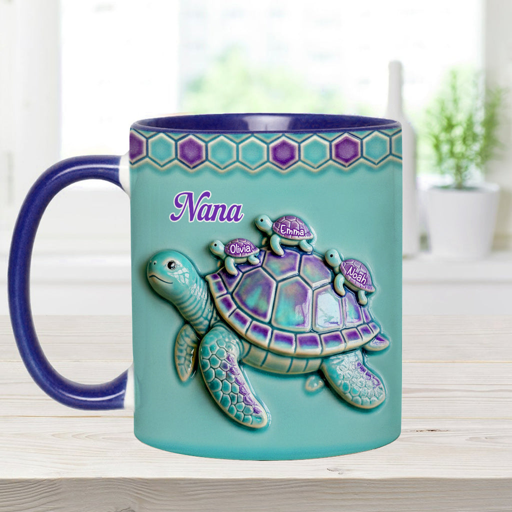 Mug personnalisé « Mamie Tortue » pour maman/grand-mère - Cadeau pour mamie
