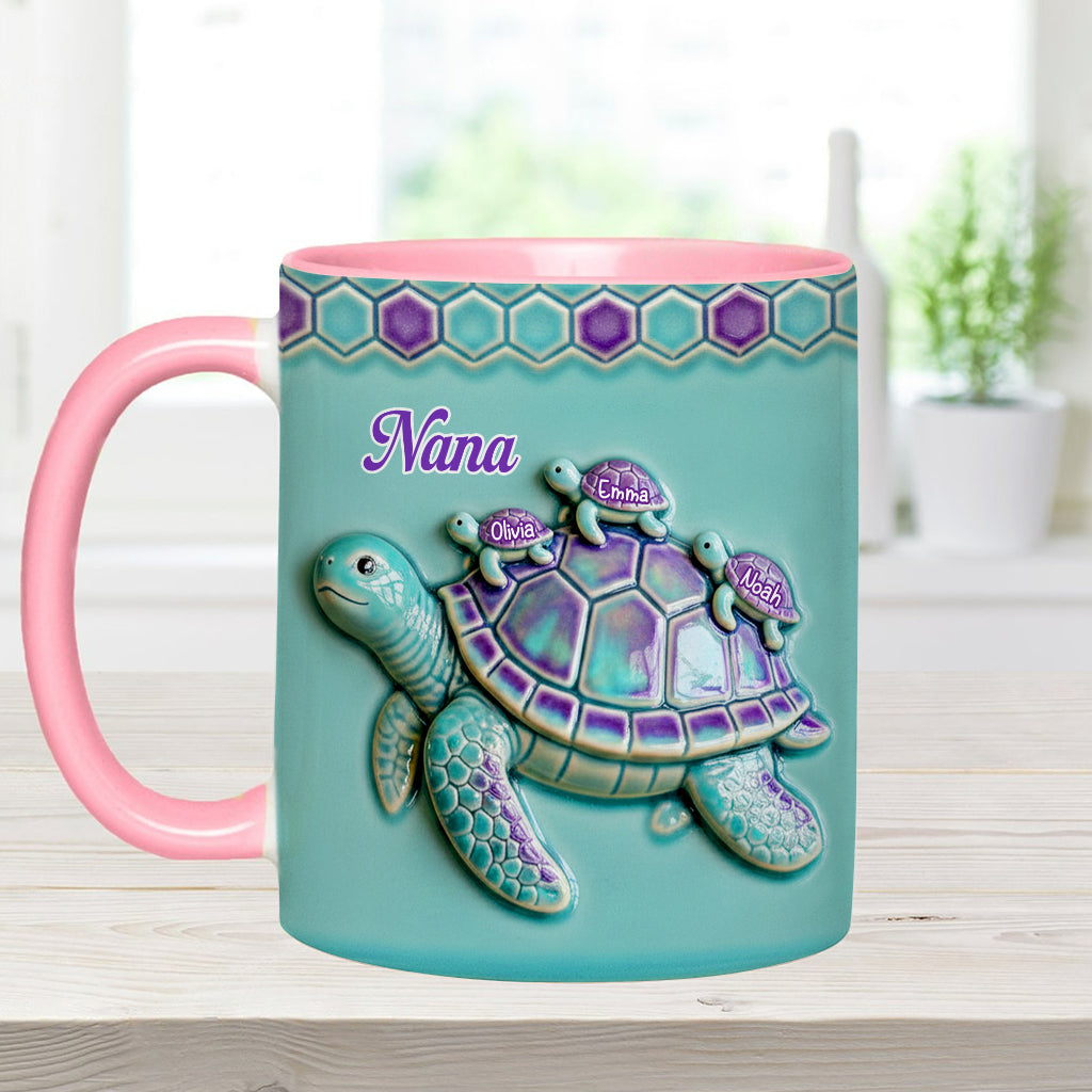 Mug personnalisé « Mamie Tortue » pour maman/grand-mère - Cadeau pour mamie