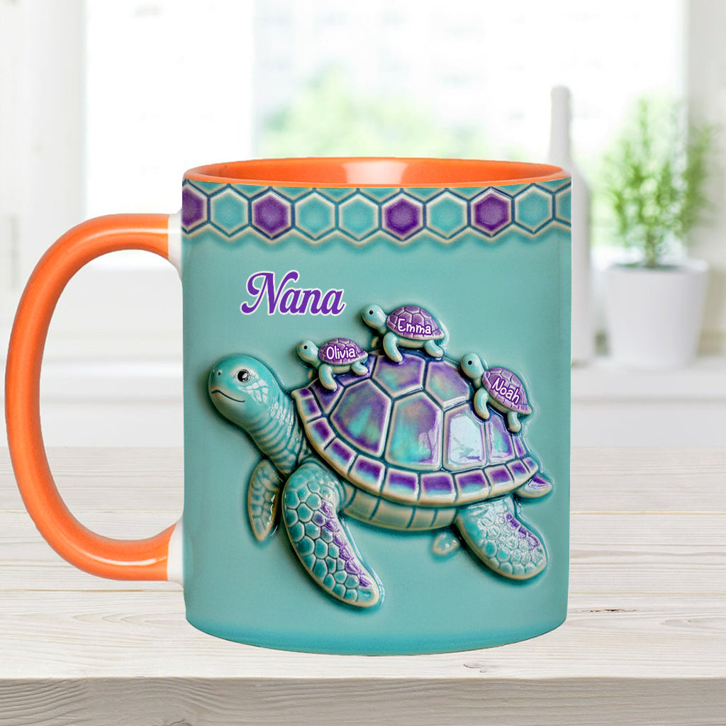 Mug personnalisé « Mamie Tortue » pour maman/grand-mère - Cadeau pour mamie