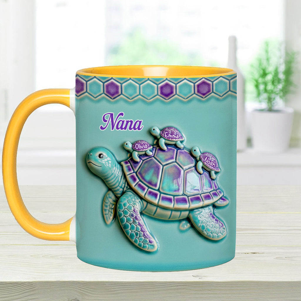 Mug personnalisé « Mamie Tortue » pour maman/grand-mère - Cadeau pour mamie