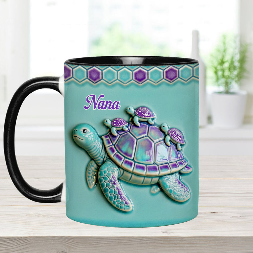 Mug personnalisé « Mamie Tortue » pour maman/grand-mère - Cadeau pour mamie
