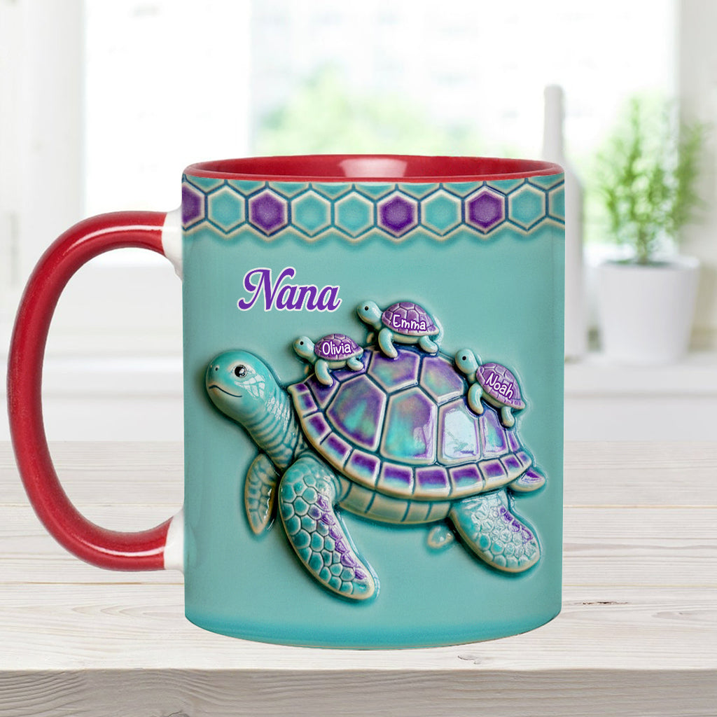 Mug personnalisé « Mamie Tortue » pour maman/grand-mère - Cadeau pour mamie