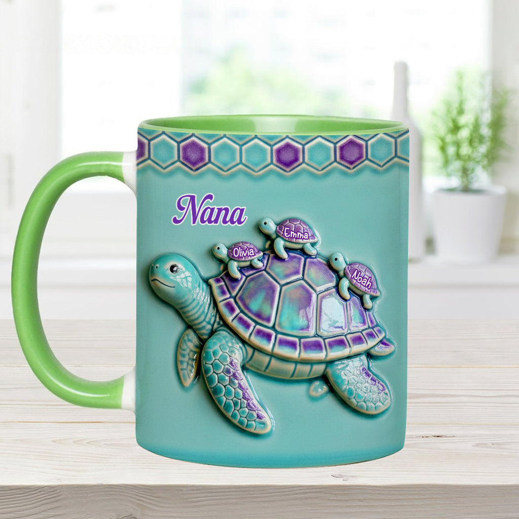 Mug personnalisé « Mamie Tortue » pour maman/grand-mère - Cadeau pour mamie