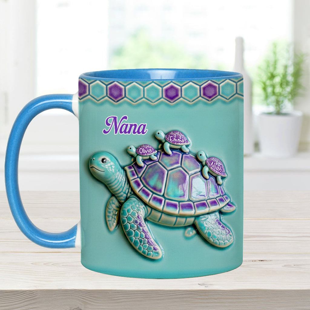 Mug personnalisé « Mamie Tortue » pour maman/grand-mère - Cadeau pour mamie