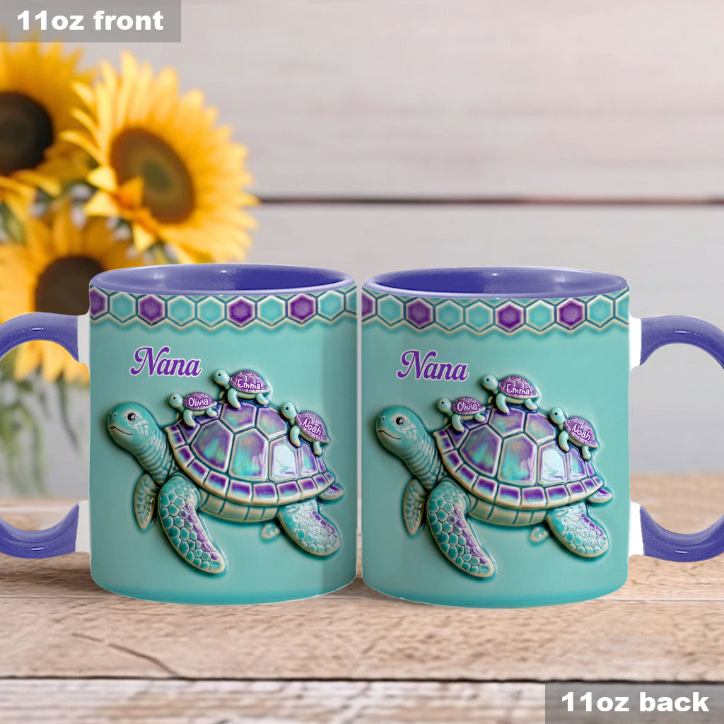 Mug personnalisé « Mamie Tortue » pour maman/grand-mère - Cadeau pour mamie