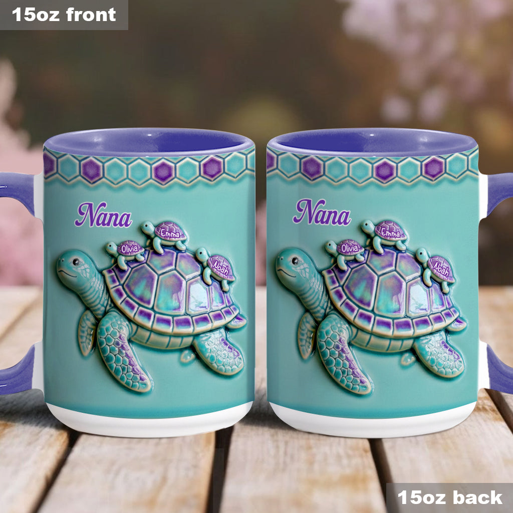 Mug personnalisé « Mamie Tortue » pour maman/grand-mère - Cadeau pour mamie