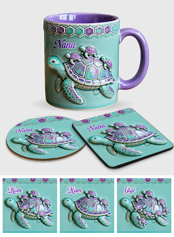 Mug personnalisé « Mamie Tortue » pour maman/grand-mère - Cadeau pour mamie
