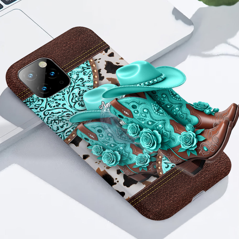 Western Cowgirl Boot - Personalized Cowgirl Full Print Phone Case