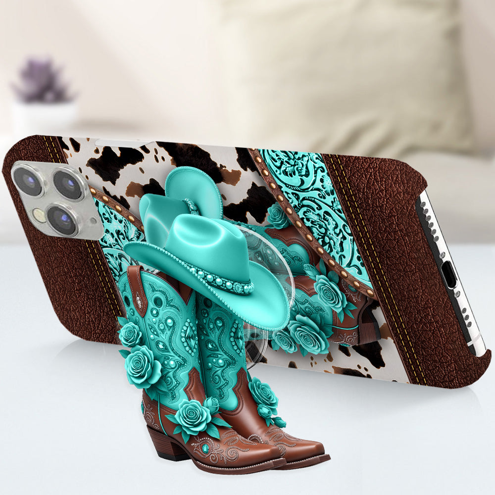 Western Cowgirl Boot - Personalized Cowgirl Full Print Phone Case