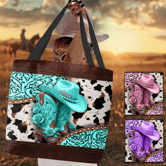Western Cowgirl Boots - Personalized Cowgirl Tote Bag