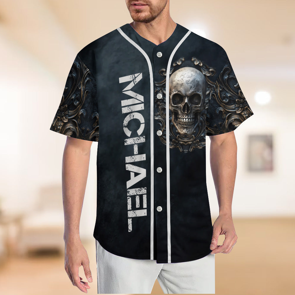 Strong Skull - Personalized Skull Baseball Jersey