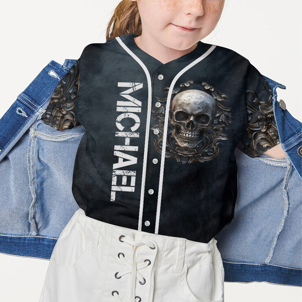 Strong Skull - Personalized Skull Baseball Jersey