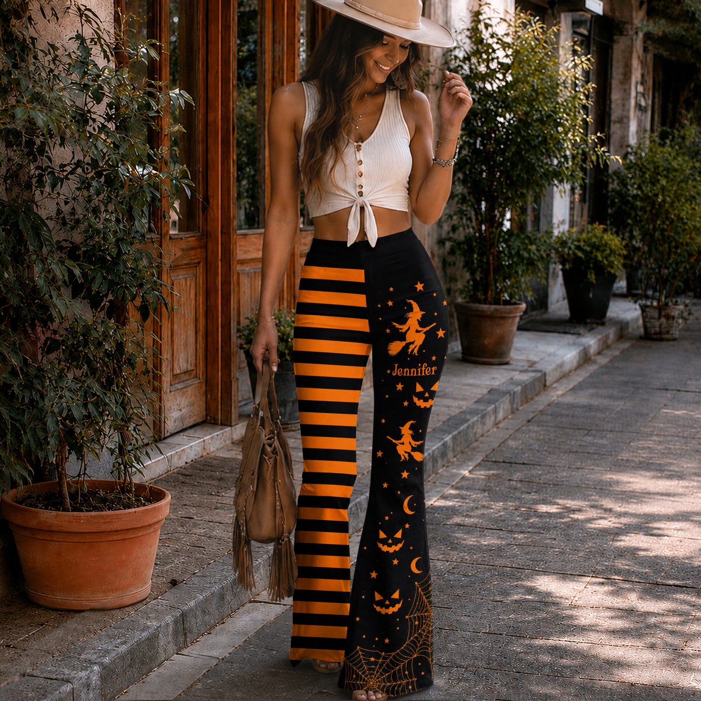 Halloween Gift - Personalized Witch Flare Pants