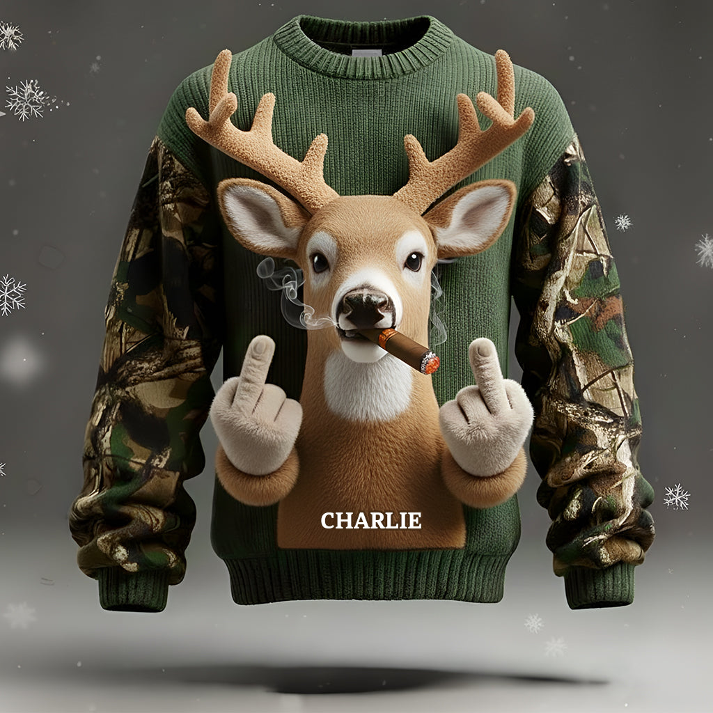 La saison de la chasse approche - Pull de chasse moche personnalisé