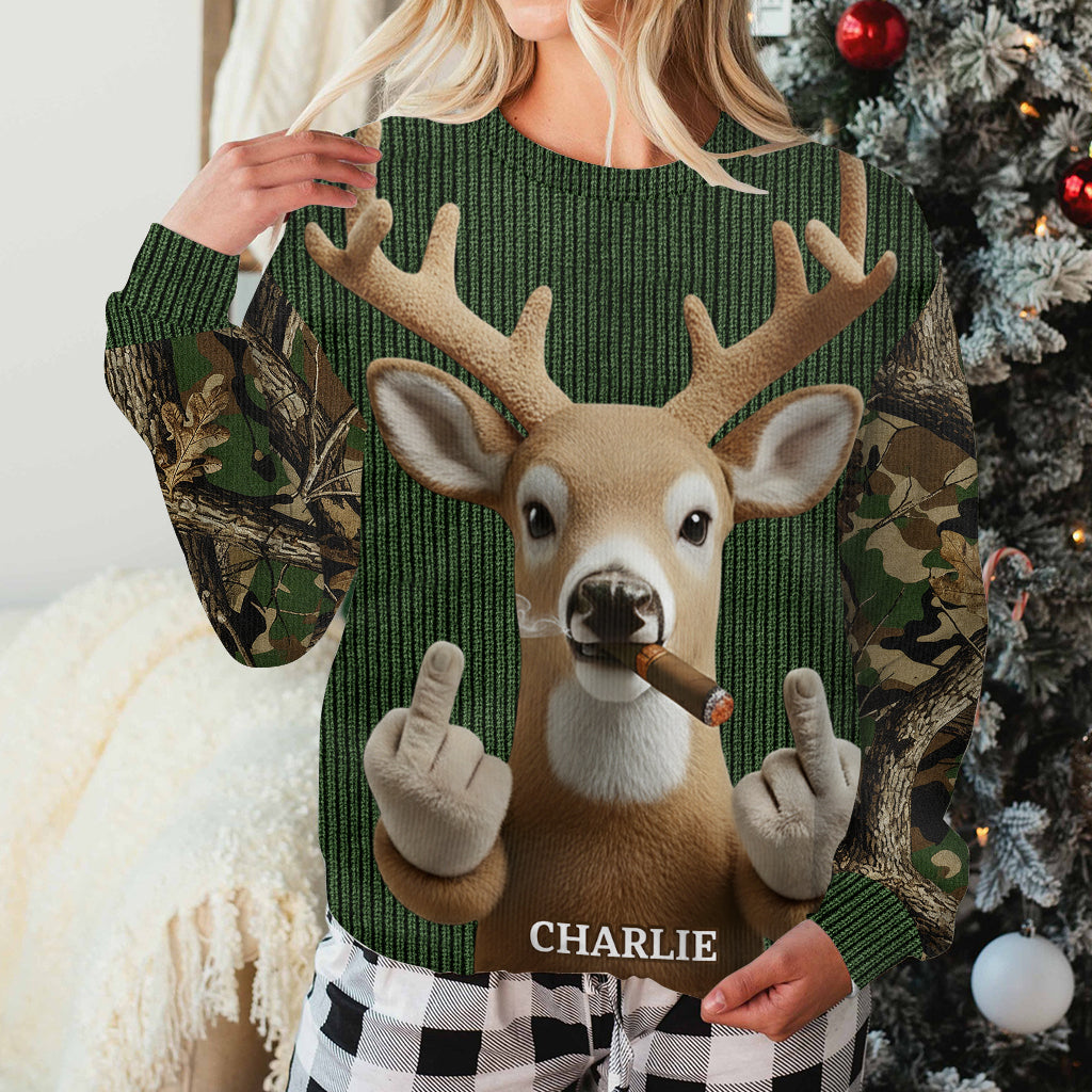 La saison de la chasse approche - Pull de chasse moche personnalisé