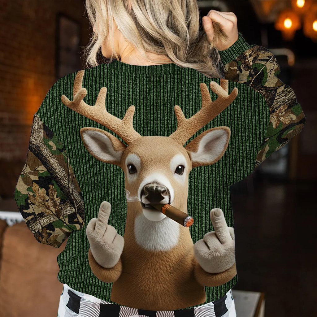 La saison de la chasse approche - Pull de chasse moche personnalisé