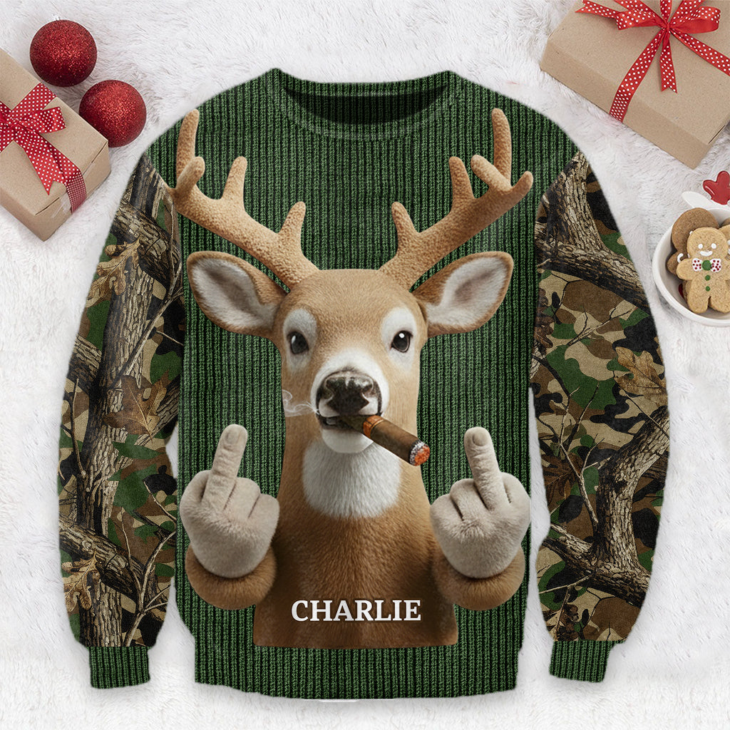 La saison de la chasse approche - Pull de chasse moche personnalisé