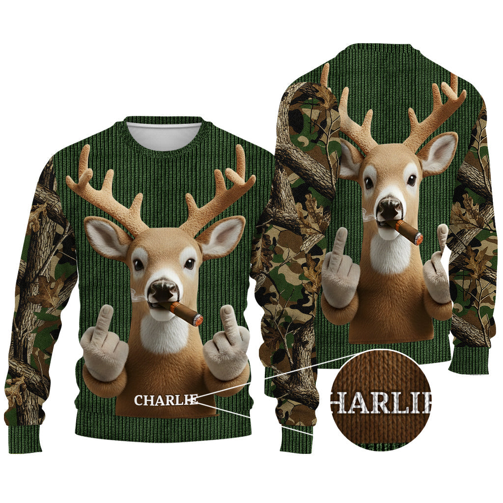 La saison de la chasse approche - Pull de chasse moche personnalisé