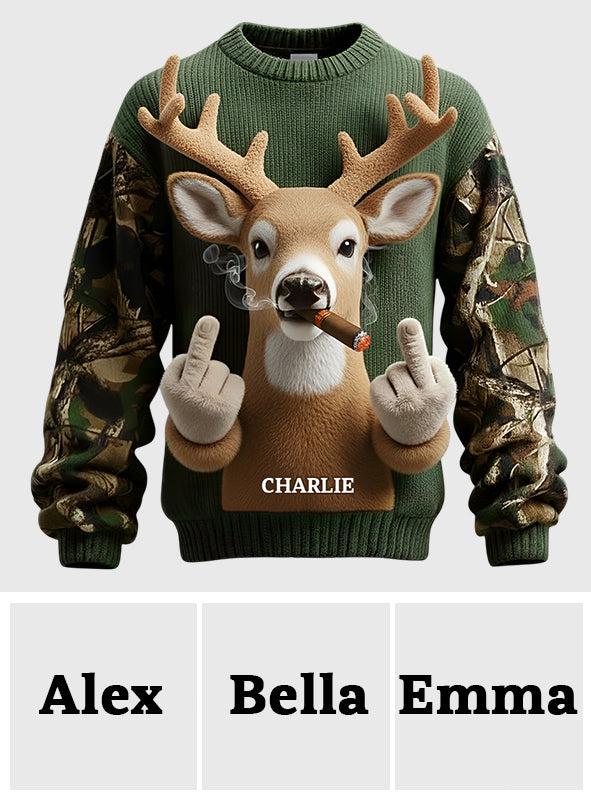 La saison de la chasse approche - Pull de chasse moche personnalisé