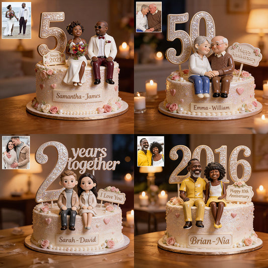 Joyeux Anniversaire - Plaque Acrylique Personnalisée en Forme de Couple