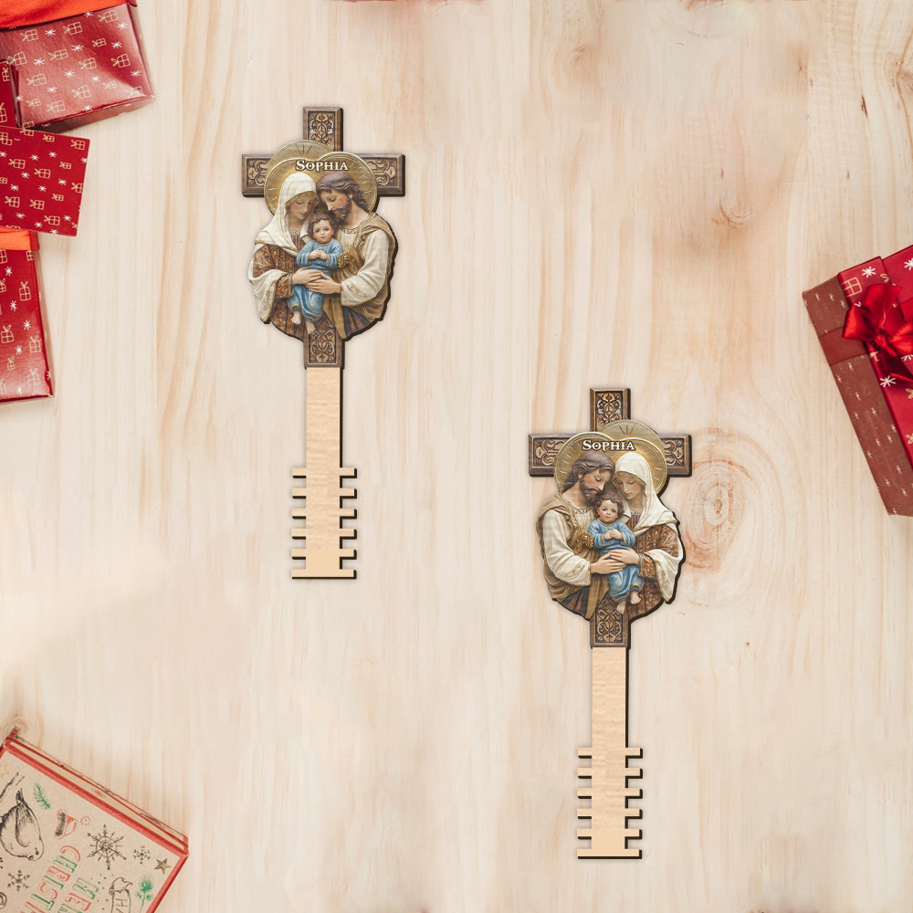 La Sainte Famille - Décoration de sapin de Noël chrétienne personnalisée