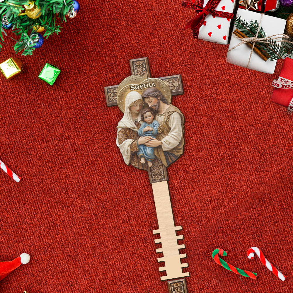 La Sainte Famille - Décoration de sapin de Noël chrétienne personnalisée