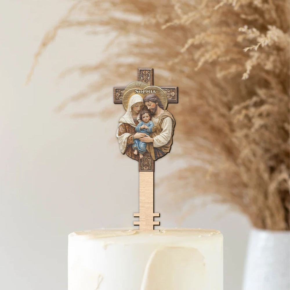 La Sainte Famille - Décoration de sapin de Noël chrétienne personnalisée