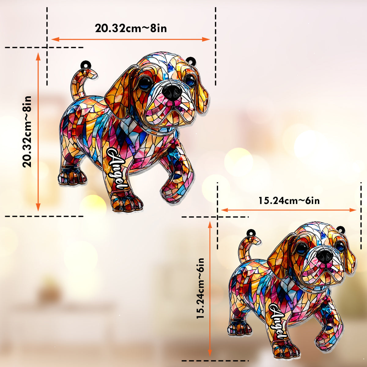 Adorable Bulldog - Personalized French Bulldog Window Hanging Suncatcher Ornament