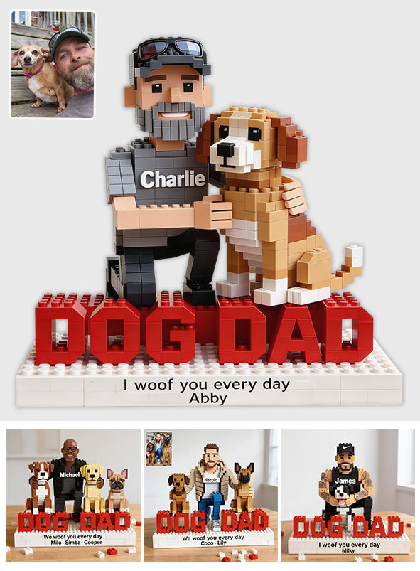 Cadeau pour Papa Chien - Blocs de Construction Personnalisés en Forme de Chien