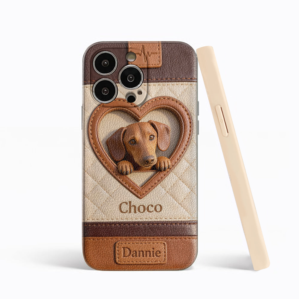 Étui de téléphone en cuir personnalisé à partir de n'importe quelle photo - Étui de téléphone en cuir pour chien personnalisé