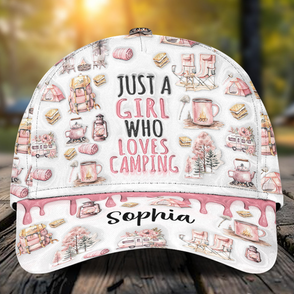 Just A Girl Who Loves Camping - Personalized Camping Classic Cap