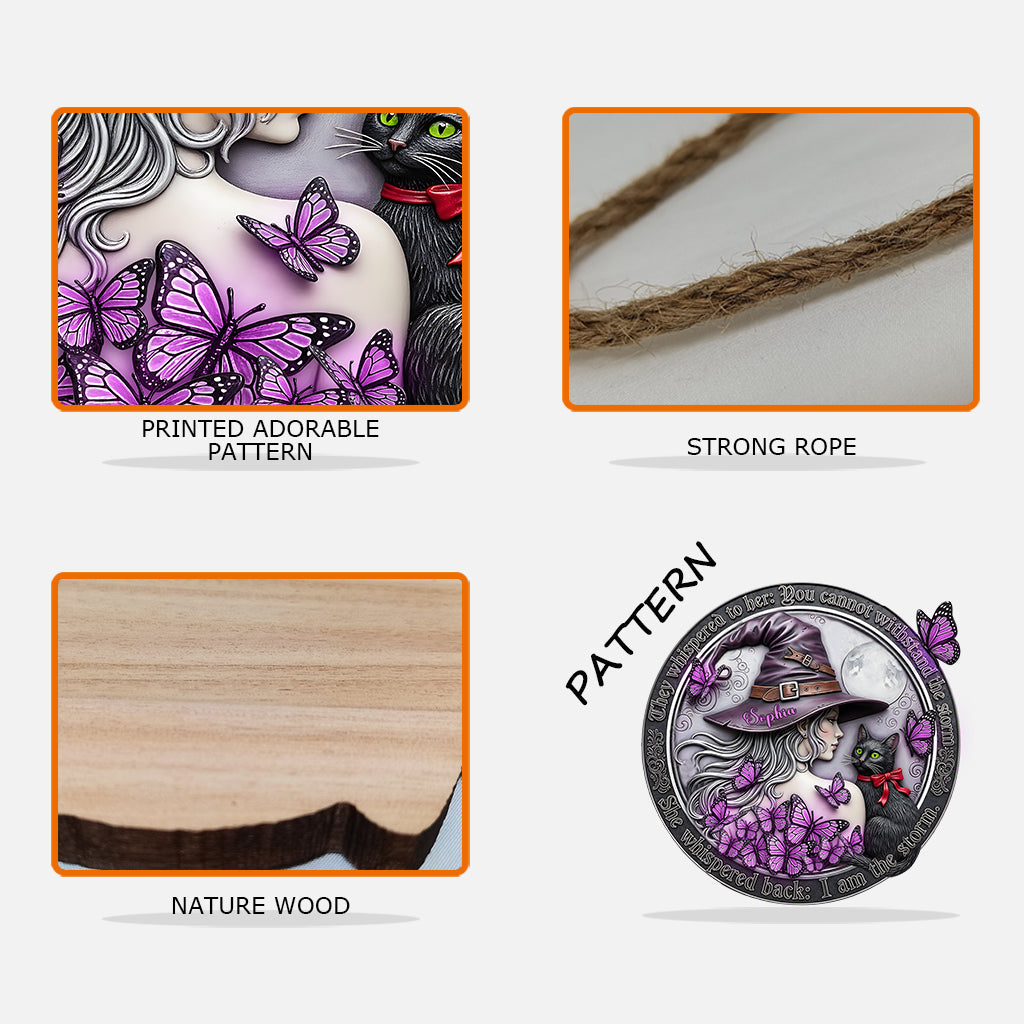 Je suis la sorcière - Panneau en bois personnalisé en forme de sorcière