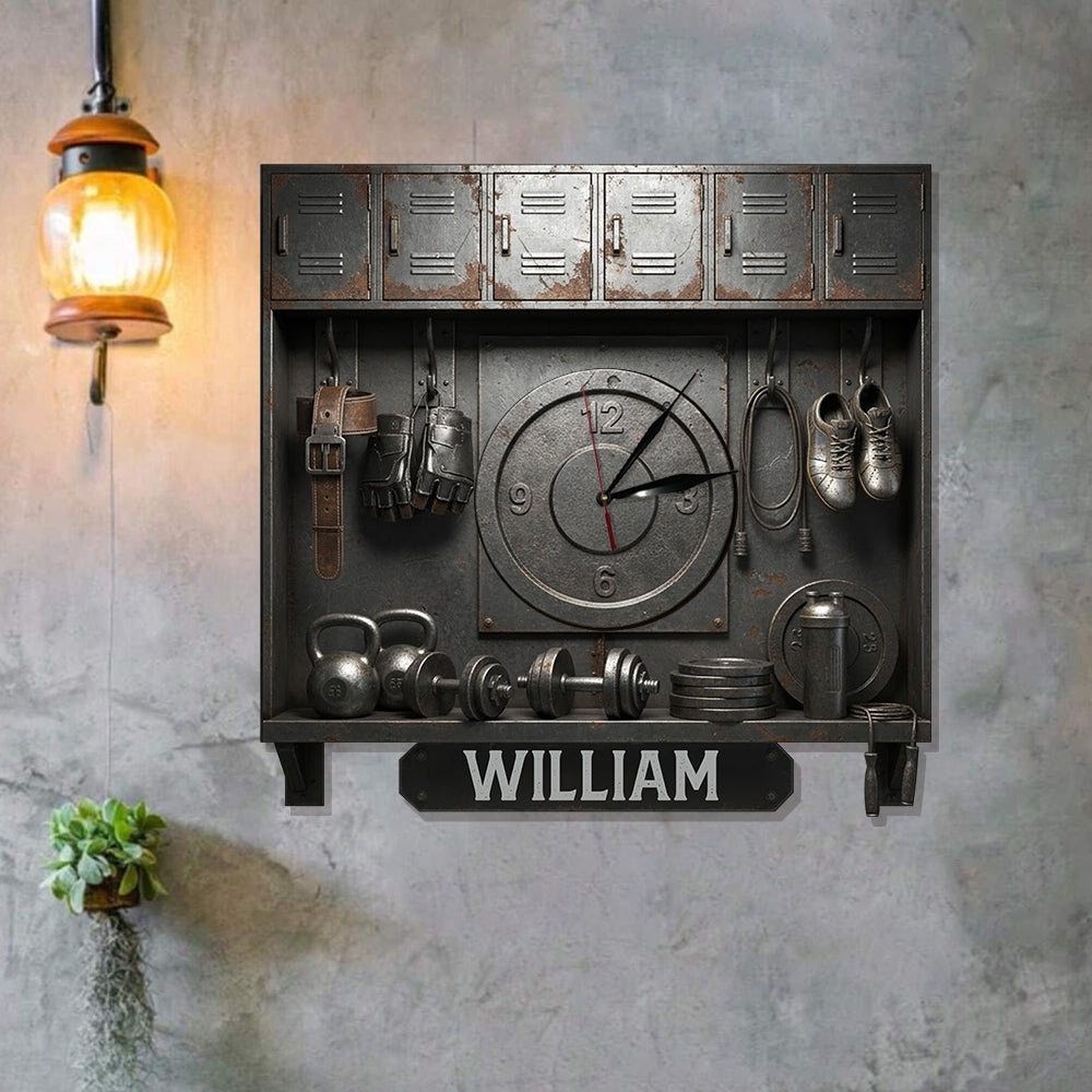 Pas de douleur, pas de gain - Horloge murale lumineuse LED personnalisée pour le fitness