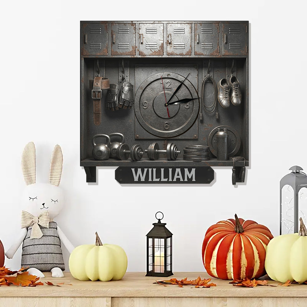 Pas de douleur, pas de gain - Horloge murale lumineuse LED personnalisée pour le fitness