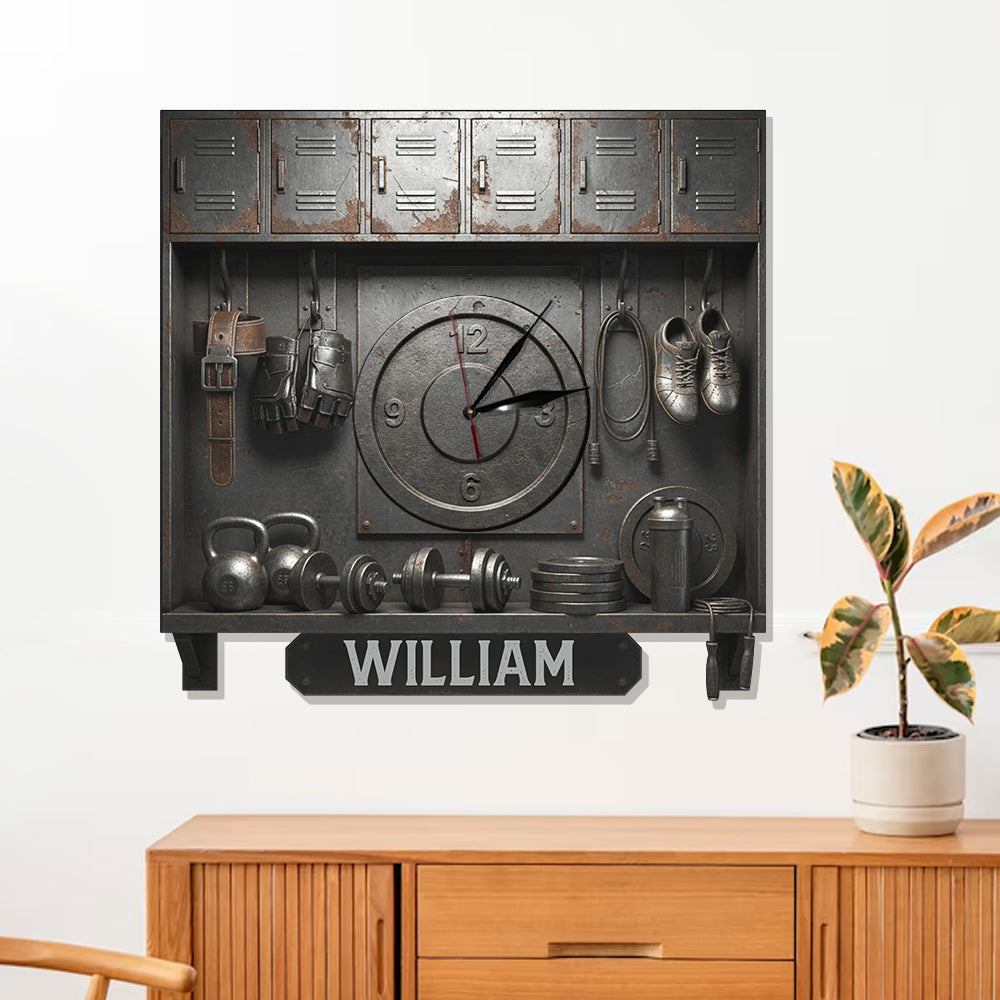 Pas de douleur, pas de gain - Horloge murale lumineuse LED personnalisée pour le fitness